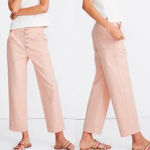 Madewell Greenwich Relaxed Pants Button-Front Flamingo Pink women’s 26